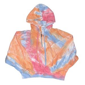 VS pink Tie dye cropped quarter zip